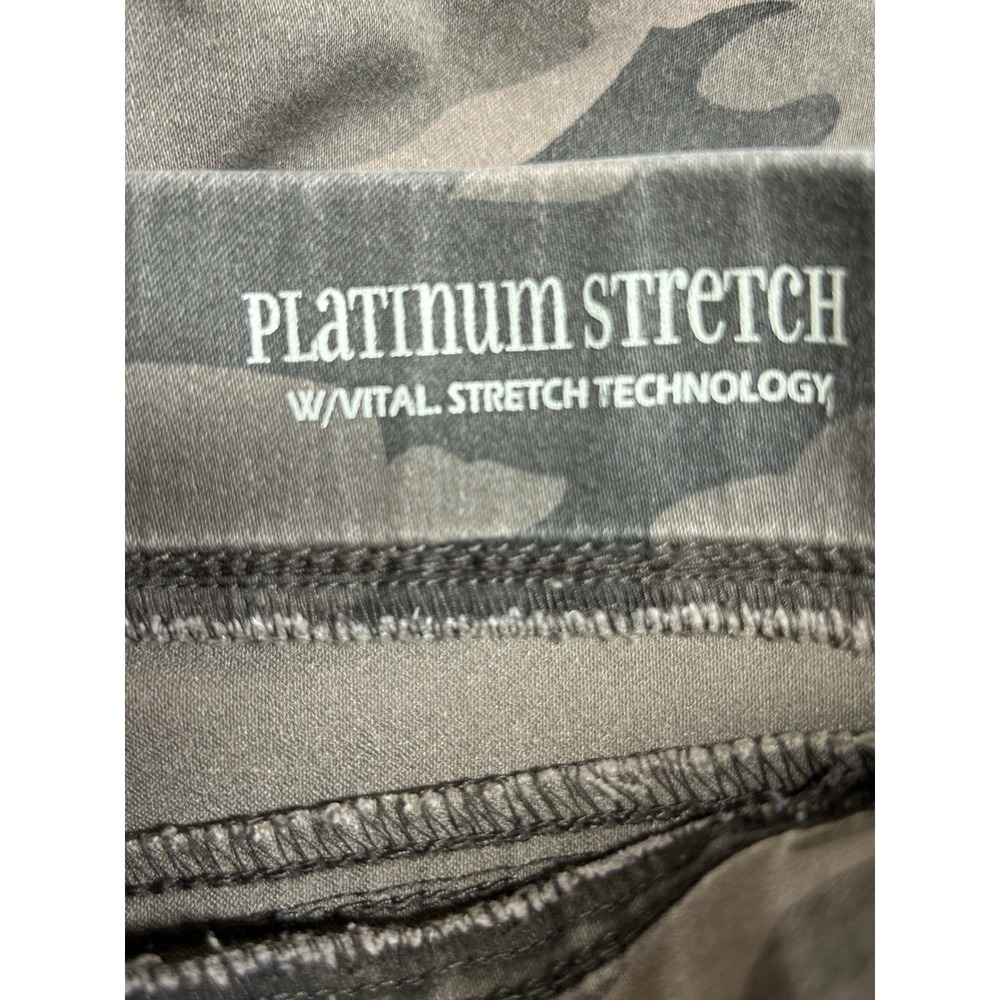 Sound Style Camo Ankle Pants Medium Green Platinum Stretch Pull On Slimming - Picture 7 of 8